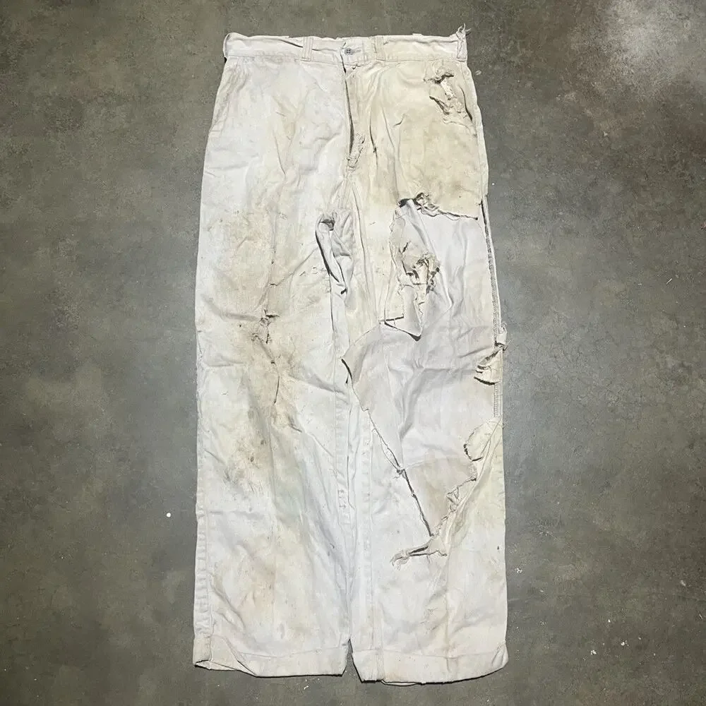 Vintage 60s Lee Grey Sanforized Sail Cloth Chinos 31x29